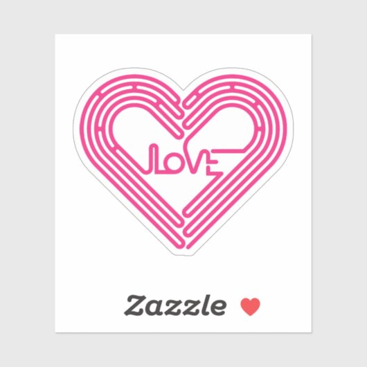 Sticker Jeu d'amour drôle rose (Feuille)