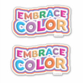 Sticker Jeu d'amusement de slogan couleur d'accolade brill (Devant)