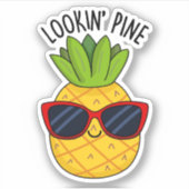 Sticker Jeu d'ananas drôle de pin à regarder (Devant)