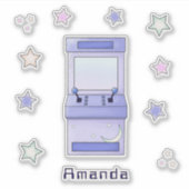 Sticker Jeu d'arcade rétro mignon Anniversaire Enfants  (Devant)