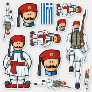 Sticker Jeu d'autocollants Tsolias grecs