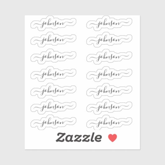 Sticker Jeu de 14 - Nom du script de signature élégant per (Feuille)