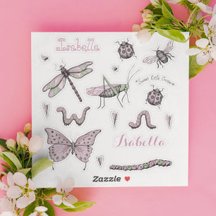 Sticker Jeu de 18 jolie rose rose doux petit critère