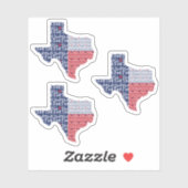 Sticker Jeu de 3 All Love In Texas State Flag (Feuille)