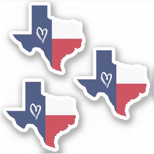 Sticker Jeu de 3 Amours au Texas State Flag (Devant)