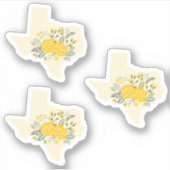 Sticker Jeu de 3 Rose Jaune du Texas En vichy Etat (Devant)