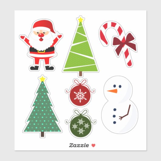 Sticker Jeu de 7 Noël (Feuille)