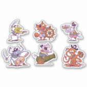 STICKER JEU DE CARACTÈRES DE PIARTES DE CARTOON FUNNY (Devant)