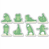 Sticker Jeu de caractères de yoga grenouille (Devant)