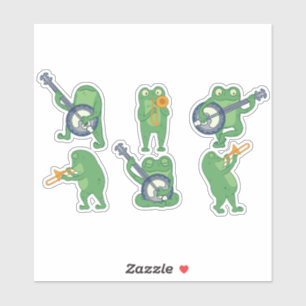 STICKER JEU DE CARACTÈRES FROG MUSICIEN
