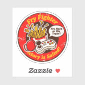 Sticker Jeu de combat de style rétro & Conception de frite (Feuille)