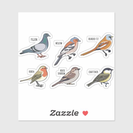 STICKER JEU DE CONCEPTION D'ILLUSTRATION D'OISEAU (Feuille)