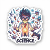 Sticker Jeu de concoction chimique, thème scientifique (Recto)