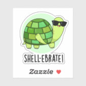 Sticker Jeu de coquille amusant Tortoise Animal Pun (Feuille)