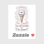 Sticker Jeu de crème glacée mignonne (Feuille)