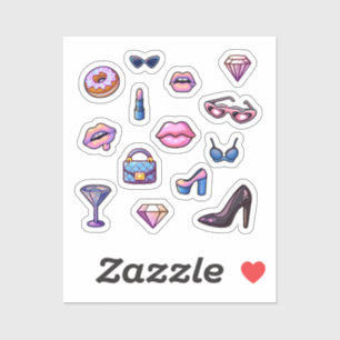 Sticker Jeu de filles glamour Y2K