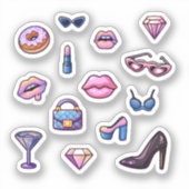 Sticker Jeu de filles glamour Y2K (Recto)