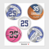 Sticker Jeu de filles volley-ball et basket-ball série de  (Feuille)