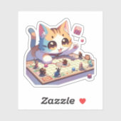 Sticker Jeu de la table à lancer de chat (Feuille)