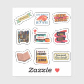Sticker Jeu de livres de lecture (Feuille)