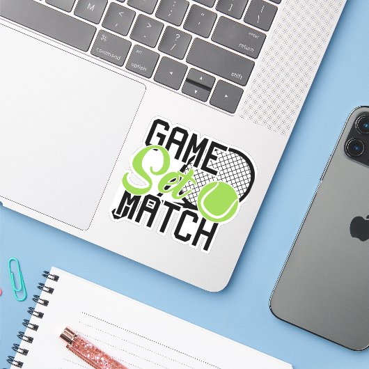 Sticker Jeu de match (Ordinateur portable avec iPhone)