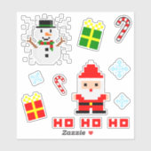 Sticker Jeu de Noël Pixel Art (Feuille)