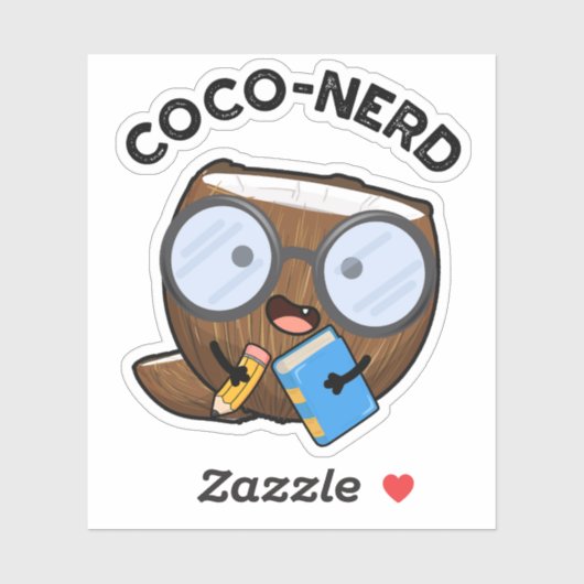 Sticker Jeu de noix de coco nerd (Feuille)