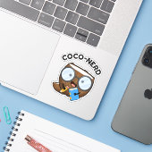 Sticker Jeu de noix de coco nerd (Ordinateur portable avec iPhone)