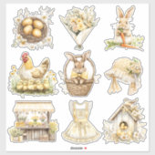 Sticker Jeu de Pâques Jaune 2 (Feuille)