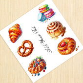 Sticker Jeu de pâtisseries de boulangerie aquarelle