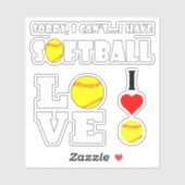 Sticker Jeu de plaisir Fastpitch Joueur de softball sport (Feuille)