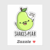 Sticker Jeu de poire de tremblement Funny Pear Fruit Pun (Feuille)
