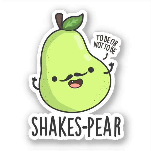 Sticker Jeu de poire de tremblement Funny Pear Fruit Pun (Devant)