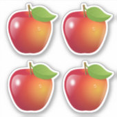 Sticker Jeu de pomme rouge doux de 4 (Devant)