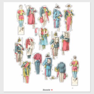Sticker jeu de poupées en papier miniature homme soldat