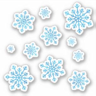 Sticker Jeu de Pretty Blue Christmas Snowflakes hiver