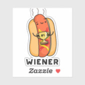Sticker Jeu de saucisse drôle Wiener (Feuille)