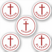 Sticker Jeu de typographie de la foi chrétienne de Croix-R (Devant)