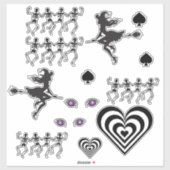 Sticker jeu d'halloween noir/blanc (Feuille)