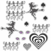 Sticker jeu d'halloween noir/blanc (Devant)