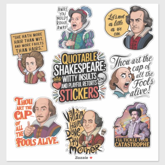 Sticker Jeu d'Humours d'insulte de devis amusant (Feuille)