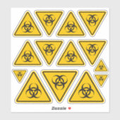 Sticker Jeu d'icônes de risque biologique (Feuille)