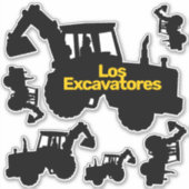 Sticker Jeu d'icônes Excavateur (Devant)