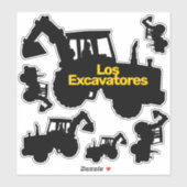 Sticker Jeu d'icônes Excavateur (Feuille)