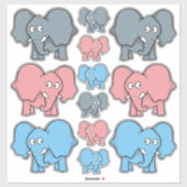 Sticker Jeu d'icônes pour bébé éléphant (Feuille)