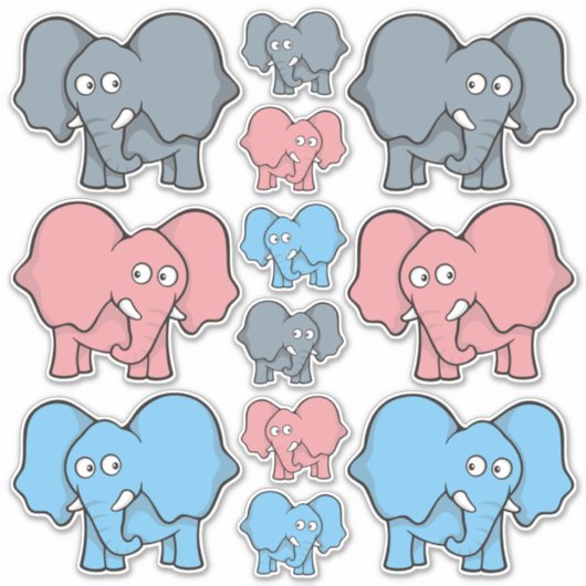 Sticker Jeu d'icônes pour bébé éléphant (Devant)