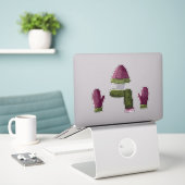 Sticker Jeu d'objets en laine (Ordinateur portable sur le bureau)