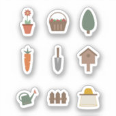 Sticker Jeu d'outils de jardinage (Recto)