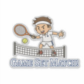 Sticker Jeu Match Tennis Cartoon Design (Devant)