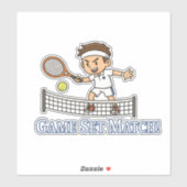 Sticker Jeu Match Tennis Cartoon Design (Feuille)